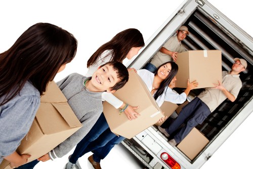 Office removals setup in South Kensington with desks and equipment
