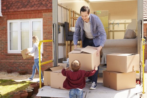 Removal van and loading arrangements for a South Kensington flat move