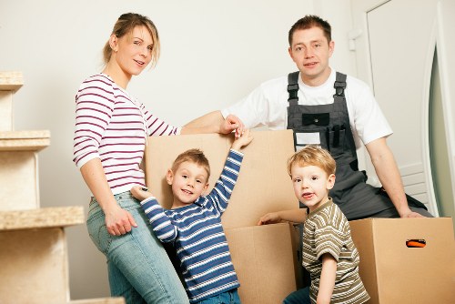 Trained moving staff using safe lifting practices