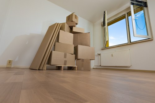 Office furniture and equipment prepared for a South Kensington commercial move