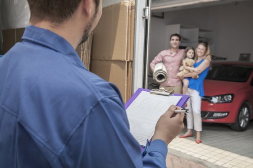 Professional man and van service planning a careful relocation