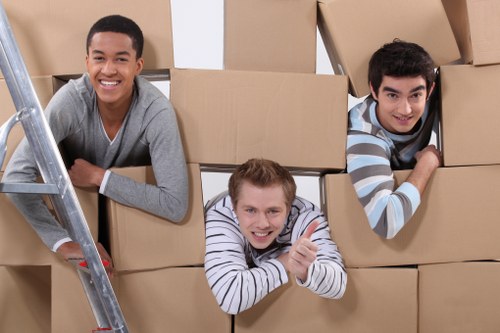Man and van team preparing items safely before a move