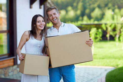 Checklist and packed boxes ready for a residential move in South Kensington