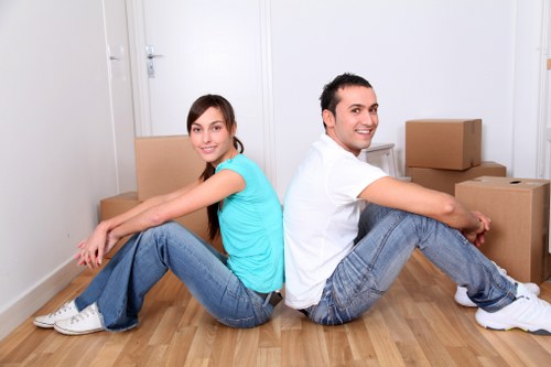 Professional packing materials prepared for a local relocation