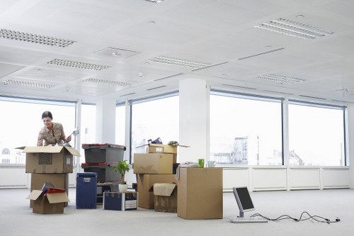 Boxes and household items prepared for transport